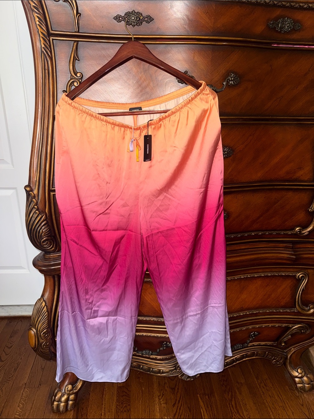 Express Wide Leg Ombre Pants in Orange, Pink, Purple